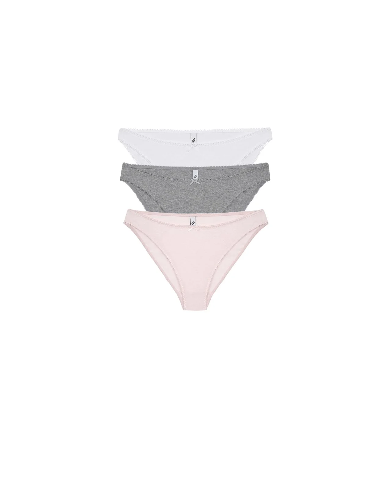 The Brief 3 Pack: Cotton Jersey White, Grey & Baby Pink - Image 3
